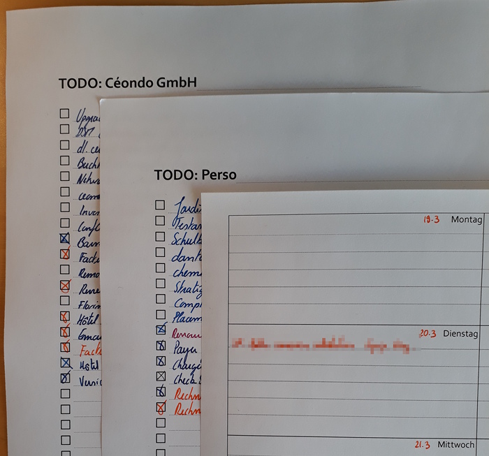 Todo lists and weekly planning