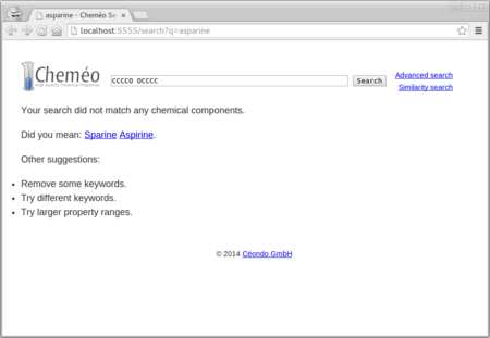 Suggestions to correct your
search.